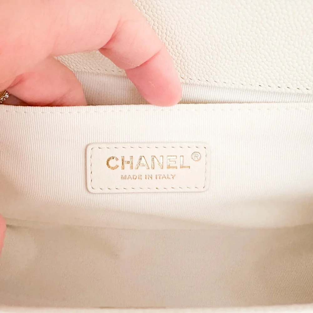 Chanel Caviar Quilted Medium Boy Leather Chain Flap Bag - Picture 11 of 16